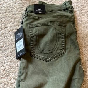 Sage green True religion Halle skinny Jean